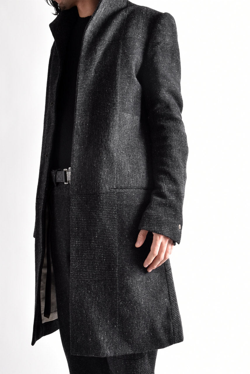 Load image into Gallery viewer, blackcrow standcollar tailorcoat (wool dark check)