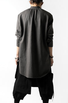 Load image into Gallery viewer, COLINA GRANPA PULL OVER SHIRT / LOG WOOD DYED HEAVY JERSEY (LOG WOOD BLACK)