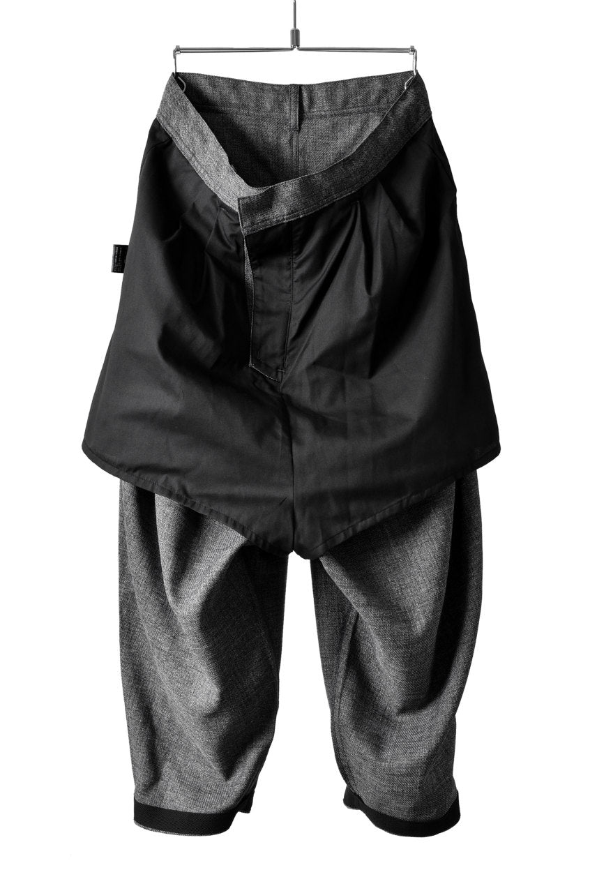 画像をギャラリービューアに読み込む, N/07 "MAUSK Detail" Three Dimensional Wide Tuck / Dart Cropped Pants #2 (GREY)