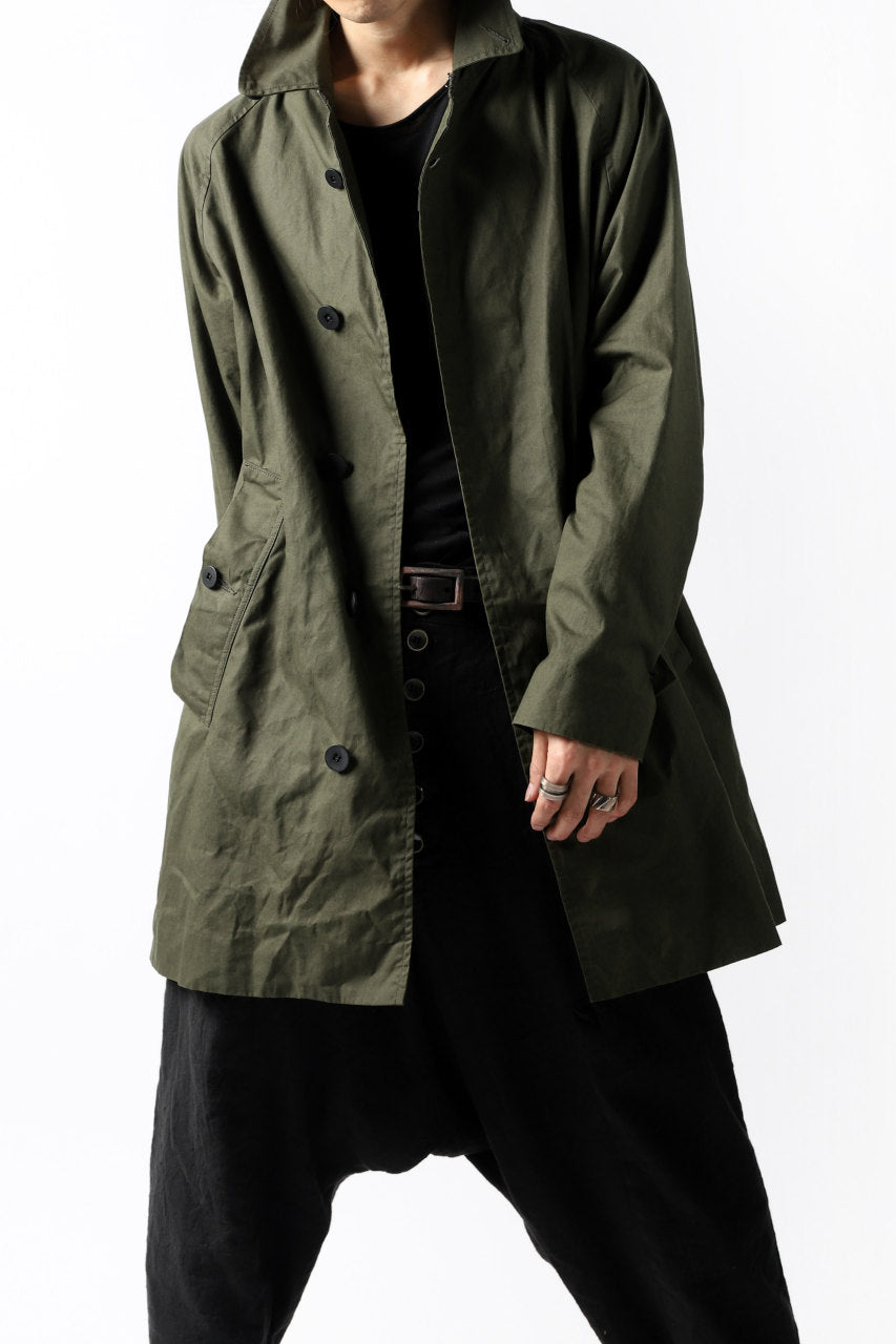 Load image into Gallery viewer, KLASICA BURRY MAC COAT / PARAFFINED COTTON (OLIVE)