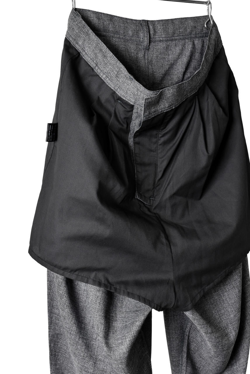 画像をギャラリービューアに読み込む, N/07 "MAUSK Detail" Three Dimensional Wide Tuck / Dart Cropped Pants #2 (GREY)