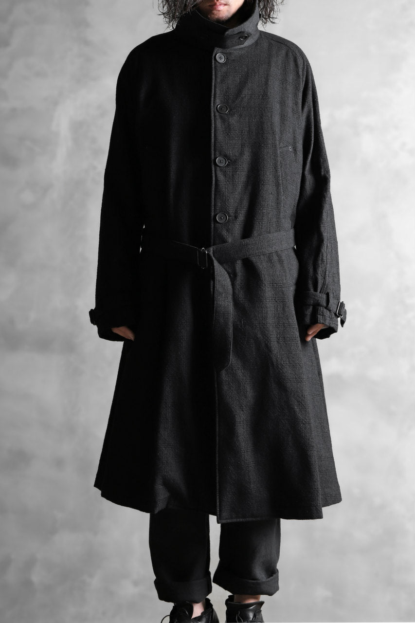 Load image into Gallery viewer, KLASICA DARK CHECK FR-US'40 COAT / WASH OUT MIX WEAVE (DARK CHECK)