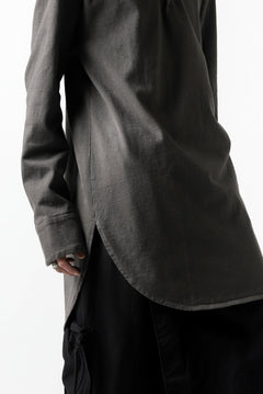 Load image into Gallery viewer, COLINA GRANPA PULL OVER SHIRT / LOG WOOD DYED HEAVY JERSEY (LOG WOOD BLACK)