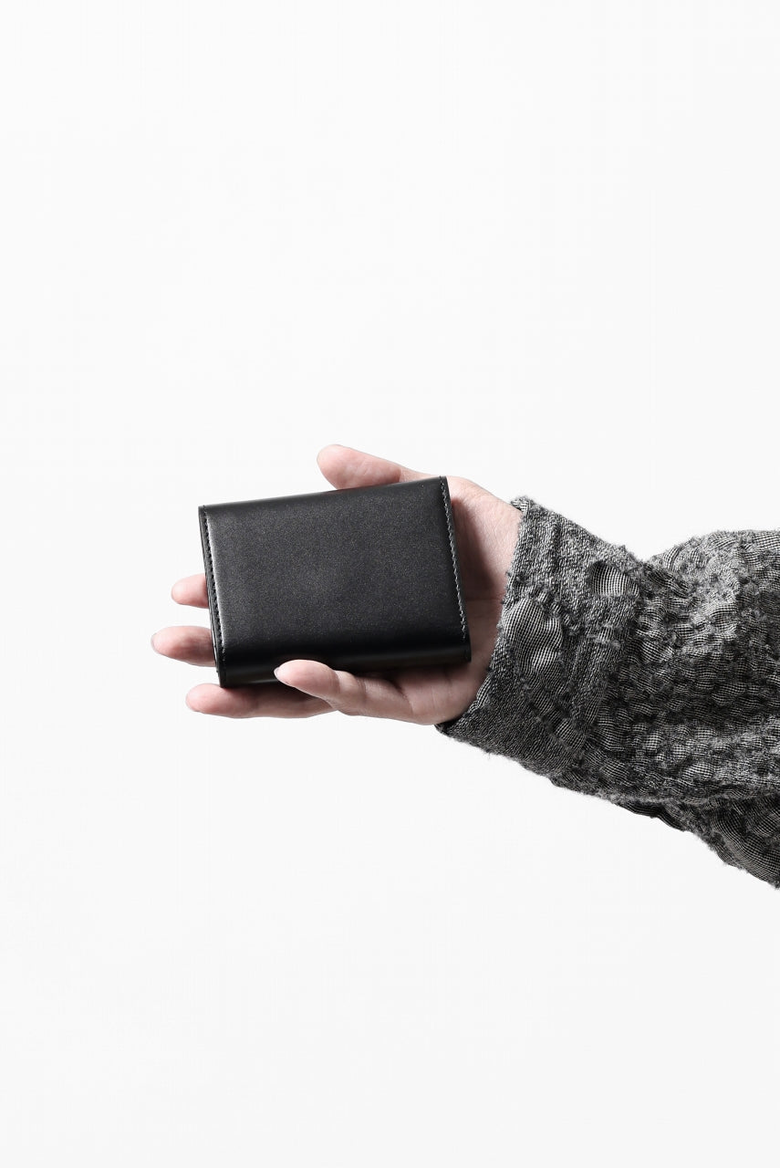 画像をギャラリービューアに読み込む, discord Yohji Yamamoto Tri Folded Compact Wallet / Smooth Cow Skin Leather (BLACK)