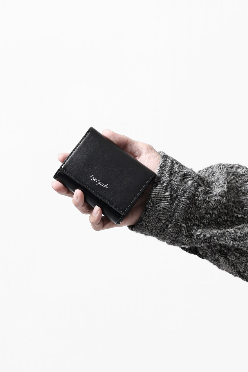 画像をギャラリービューアに読み込む, discord Yohji Yamamoto Tri Folded Compact Wallet / Smooth Cow Skin Leather (BLACK)