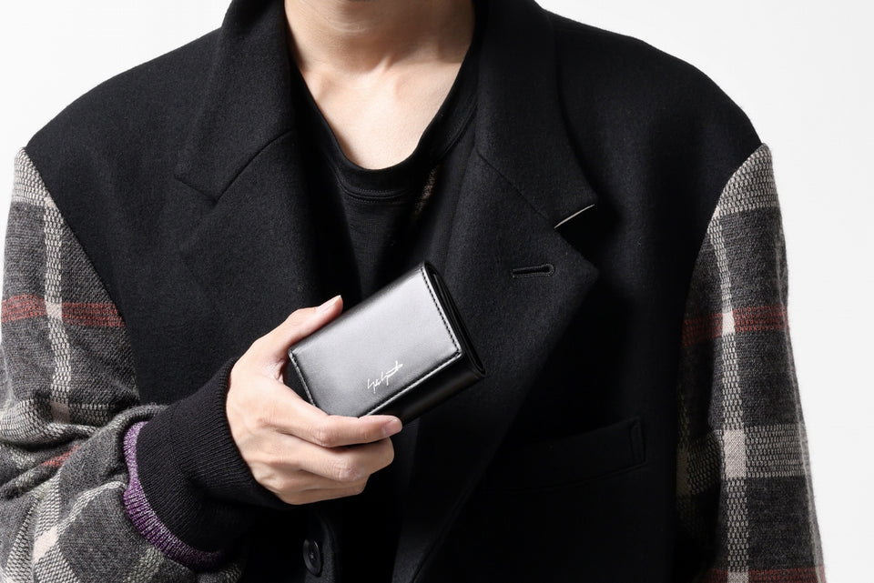 画像をギャラリービューアに読み込む, discord Yohji Yamamoto Tri Folded Compact Wallet / Smooth Cow Skin Leather (BLACK)