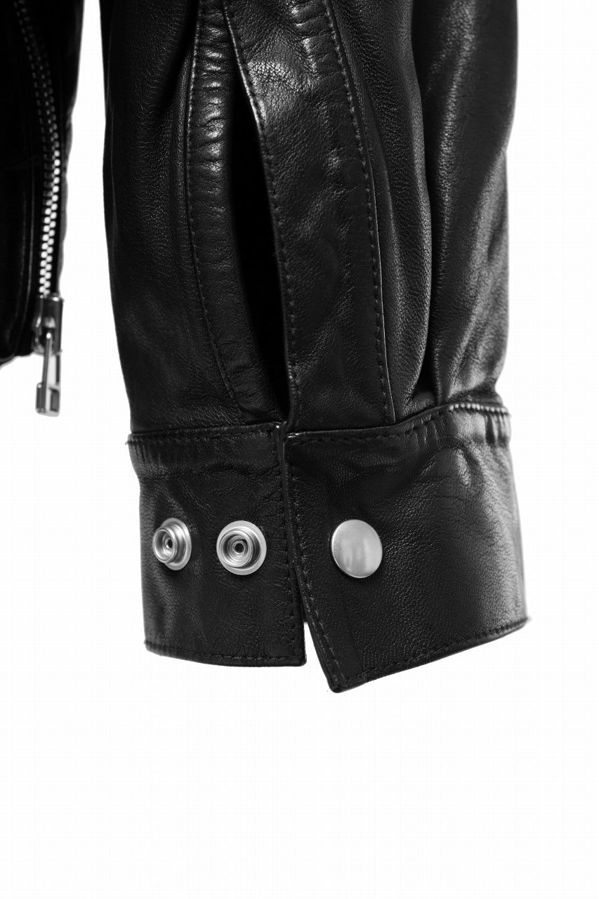 画像をギャラリービューアに読み込む, A.F ARTEFACT LEATHER COCOON SHIRT JACKET / GOAT SKIN (BLACK)