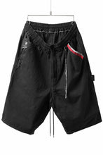 Load image into Gallery viewer, mastermind JAPAN LIGHT OZ SELVEDGE DENIM WORK SHORTS / SPECIAL WATER REPELLENT (BLACK)