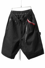 Load image into Gallery viewer, mastermind JAPAN LIGHT OZ SELVEDGE DENIM WORK SHORTS / SPECIAL WATER REPELLENT (BLACK)