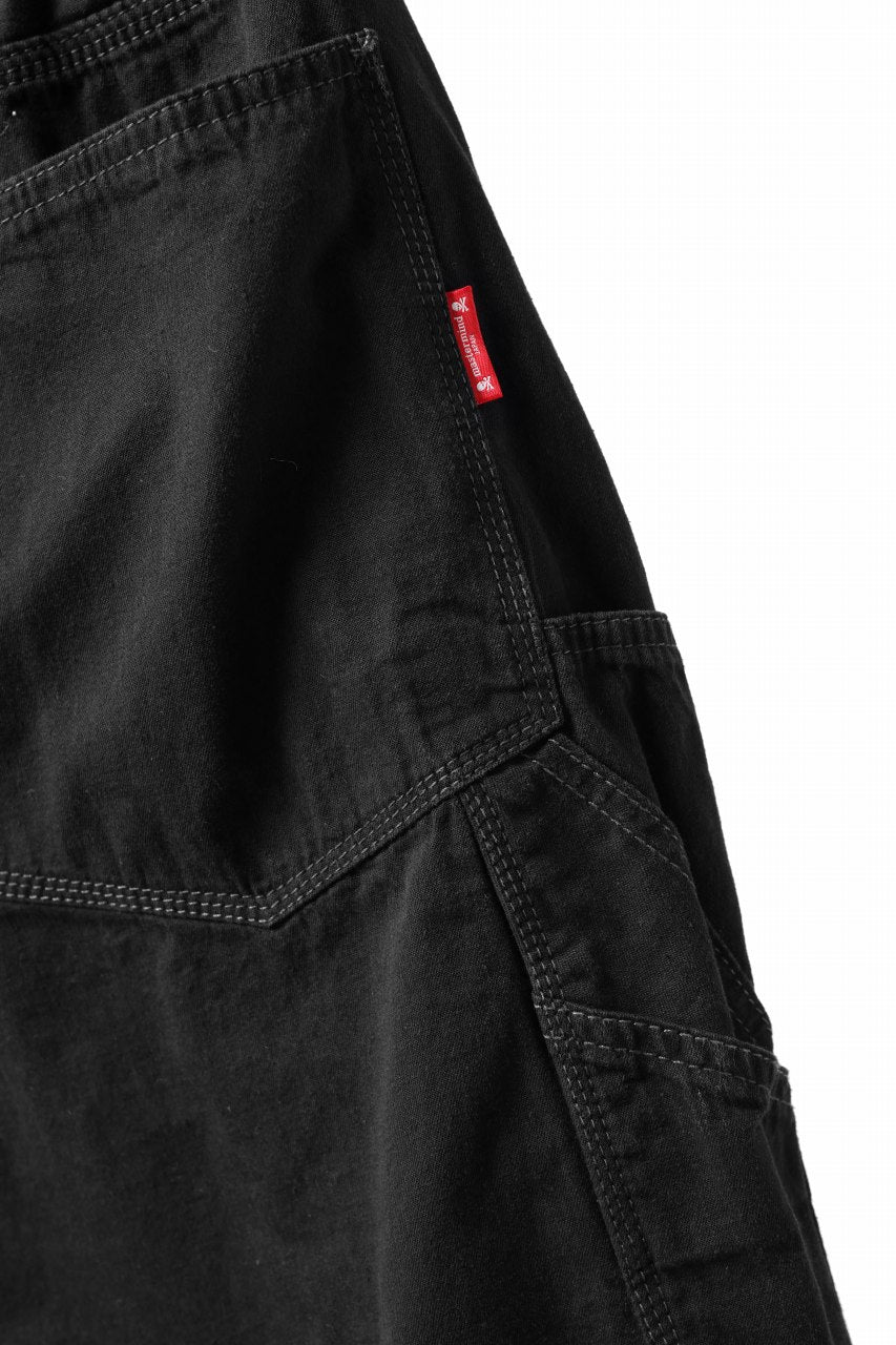 Load image into Gallery viewer, mastermind JAPAN LIGHT OZ SELVEDGE DENIM WORK SHORTS / SPECIAL WATER REPELLENT (BLACK)