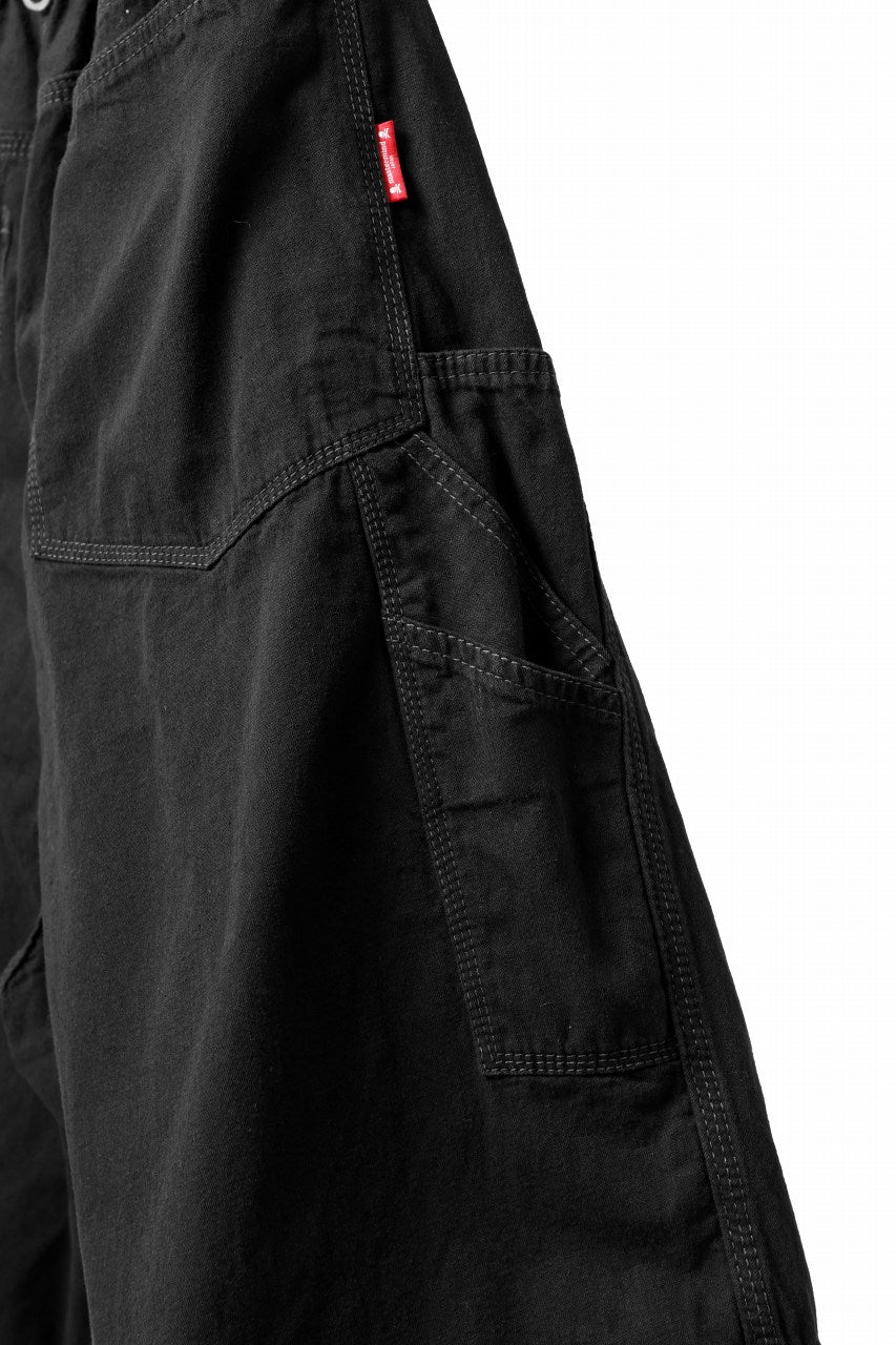 Load image into Gallery viewer, mastermind JAPAN LIGHT OZ SELVEDGE DENIM WORK SHORTS / SPECIAL WATER REPELLENT (BLACK)