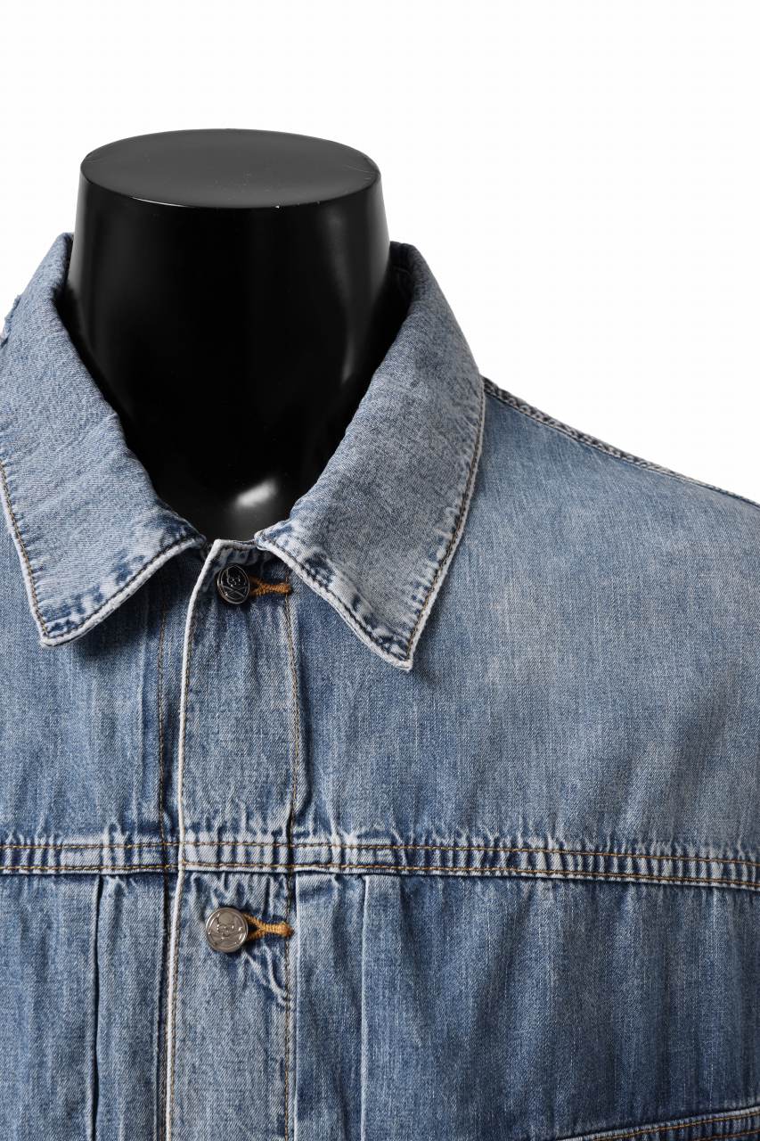 Load image into Gallery viewer, mastermind WORLD LIGHT OZ SELVEDGE DENIM SHIRT / SPECIAL WATER REPELLENT (INDIGO)