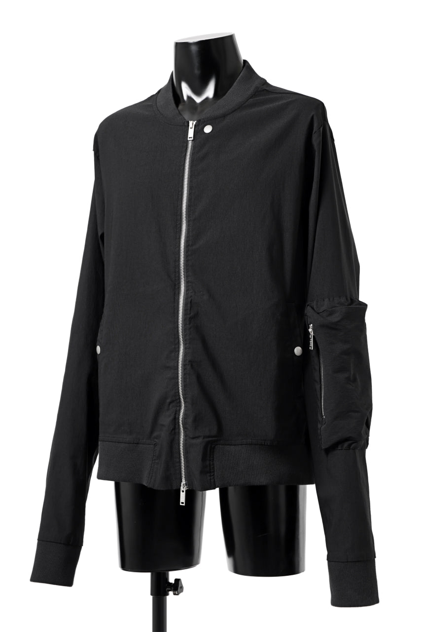 Load image into Gallery viewer, thomkrom MA-1 JACKET / ELASTIC VISCOSE-NYLON (BLACK)
