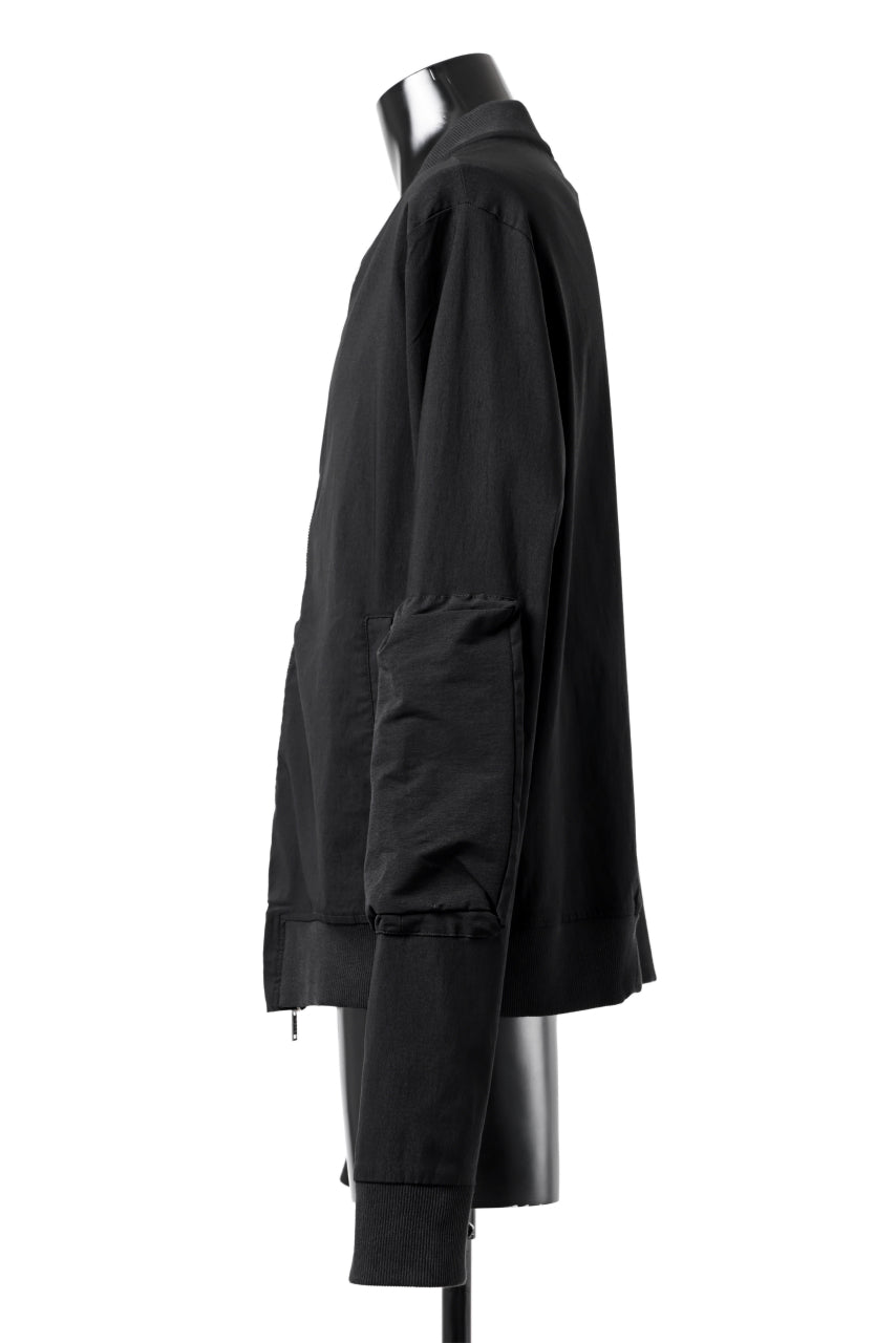 Load image into Gallery viewer, thomkrom MA-1 JACKET / ELASTIC VISCOSE-NYLON (BLACK)