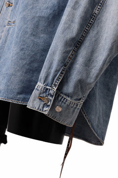 Load image into Gallery viewer, mastermind WORLD LIGHT OZ SELVEDGE DENIM SHIRT / SPECIAL WATER REPELLENT (INDIGO)