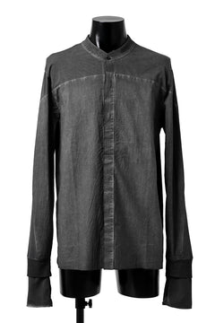 Load image into Gallery viewer, thomkrom NO COLLAR SHIRT/ JERSEY+WOVEN (BLACK OIL)