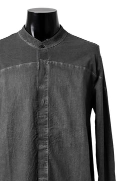 Load image into Gallery viewer, thomkrom NO COLLAR SHIRT/ JERSEY+WOVEN (BLACK OIL)