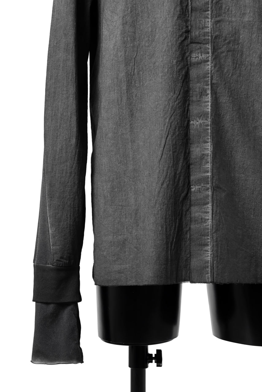 Load image into Gallery viewer, thomkrom NO COLLAR SHIRT/ JERSEY+WOVEN (BLACK OIL)