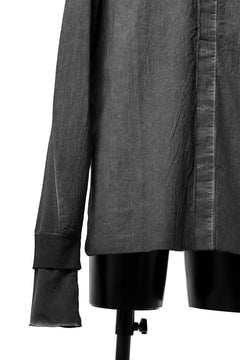 Load image into Gallery viewer, thomkrom NO COLLAR SHIRT/ JERSEY+WOVEN (BLACK OIL)