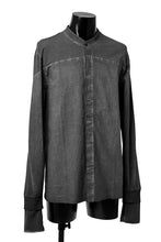 Load image into Gallery viewer, thomkrom NO COLLAR SHIRT/ JERSEY+WOVEN (BLACK OIL)