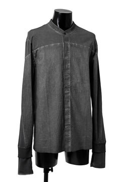 Load image into Gallery viewer, thomkrom NO COLLAR SHIRT/ JERSEY+WOVEN (BLACK OIL)