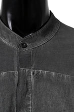 Load image into Gallery viewer, thomkrom NO COLLAR SHIRT/ JERSEY+WOVEN (BLACK OIL)