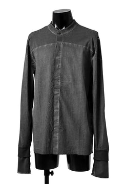 Load image into Gallery viewer, thomkrom NO COLLAR SHIRT/ JERSEY+WOVEN (BLACK OIL)