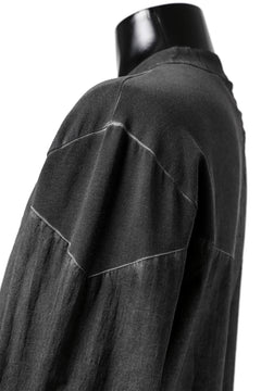 Load image into Gallery viewer, thomkrom NO COLLAR SHIRT/ JERSEY+WOVEN (BLACK OIL)