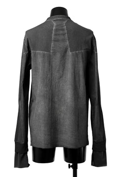 Load image into Gallery viewer, thomkrom NO COLLAR SHIRT/ JERSEY+WOVEN (BLACK OIL)