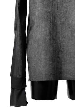 Load image into Gallery viewer, thomkrom NO COLLAR SHIRT/ JERSEY+WOVEN (BLACK OIL)