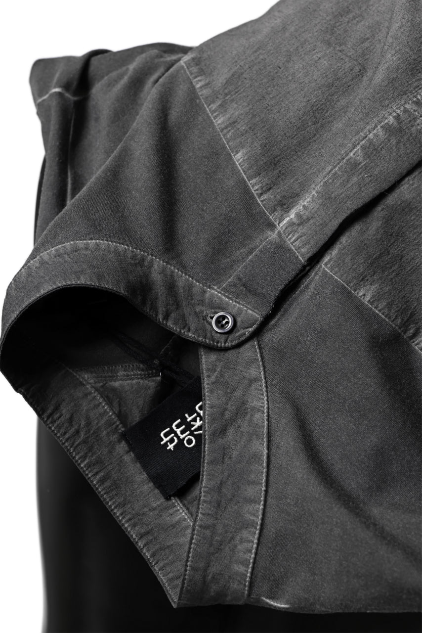 Load image into Gallery viewer, thomkrom NO COLLAR SHIRT/ JERSEY+WOVEN (BLACK OIL)