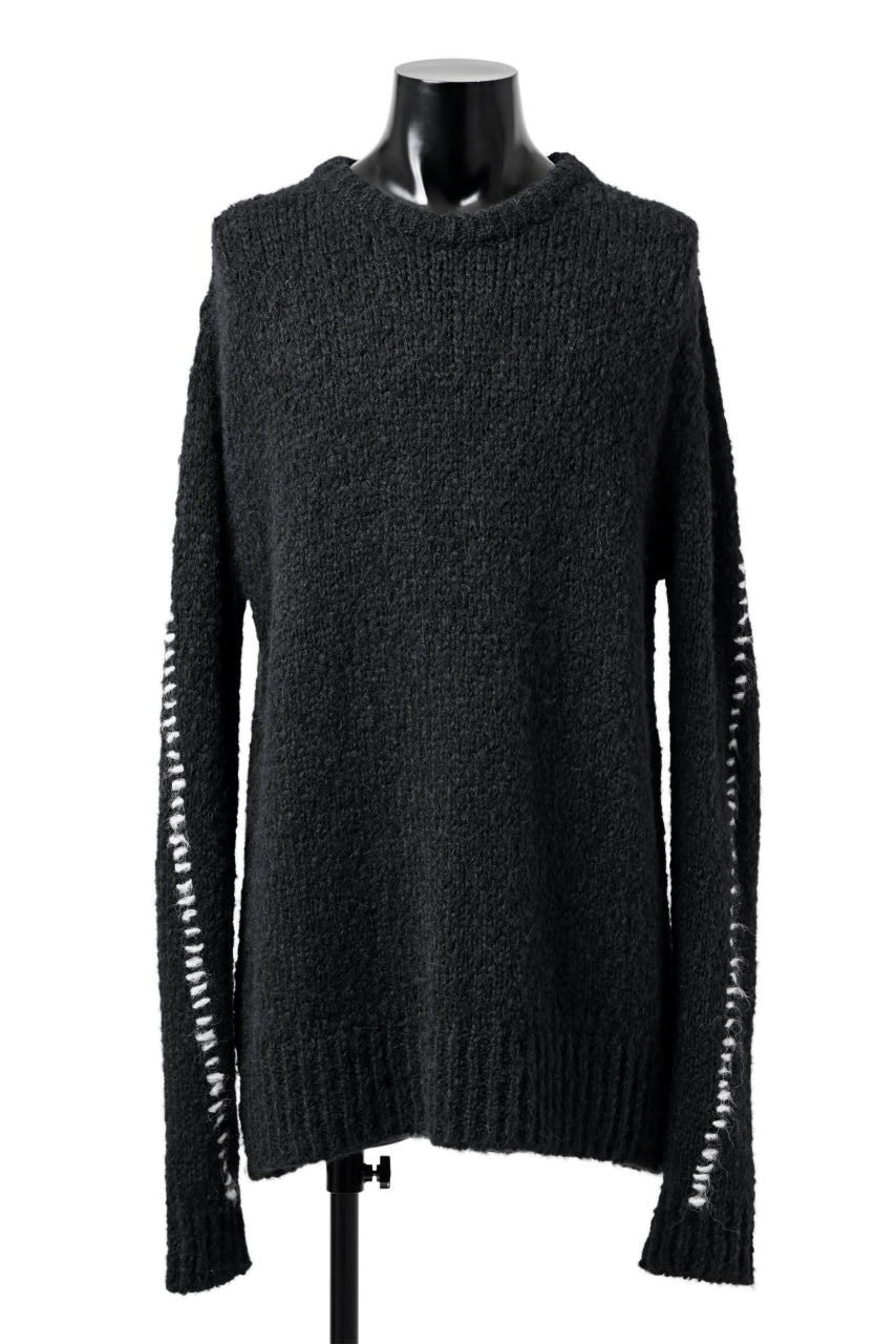 Load image into Gallery viewer, thomkrom HAND STITCH KNIT PULLOVER / ALPACA WOOL (BLACK)