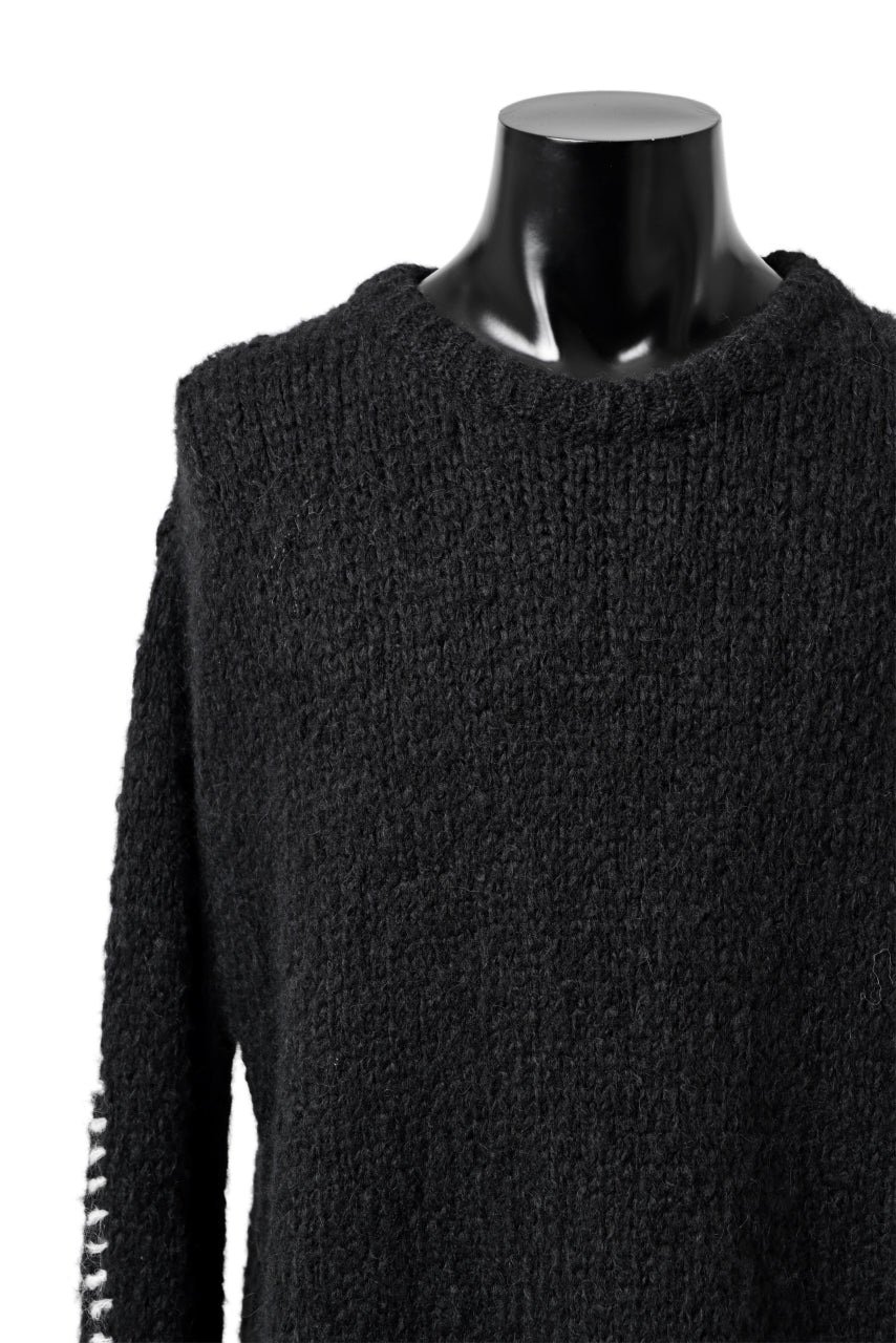 Load image into Gallery viewer, thomkrom HAND STITCH KNIT PULLOVER / ALPACA WOOL (BLACK)