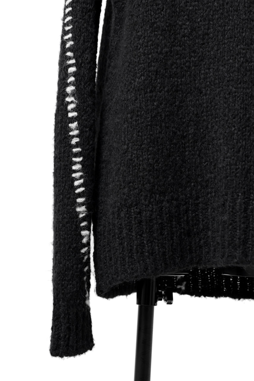 Load image into Gallery viewer, thomkrom HAND STITCH KNIT PULLOVER / ALPACA WOOL (BLACK)