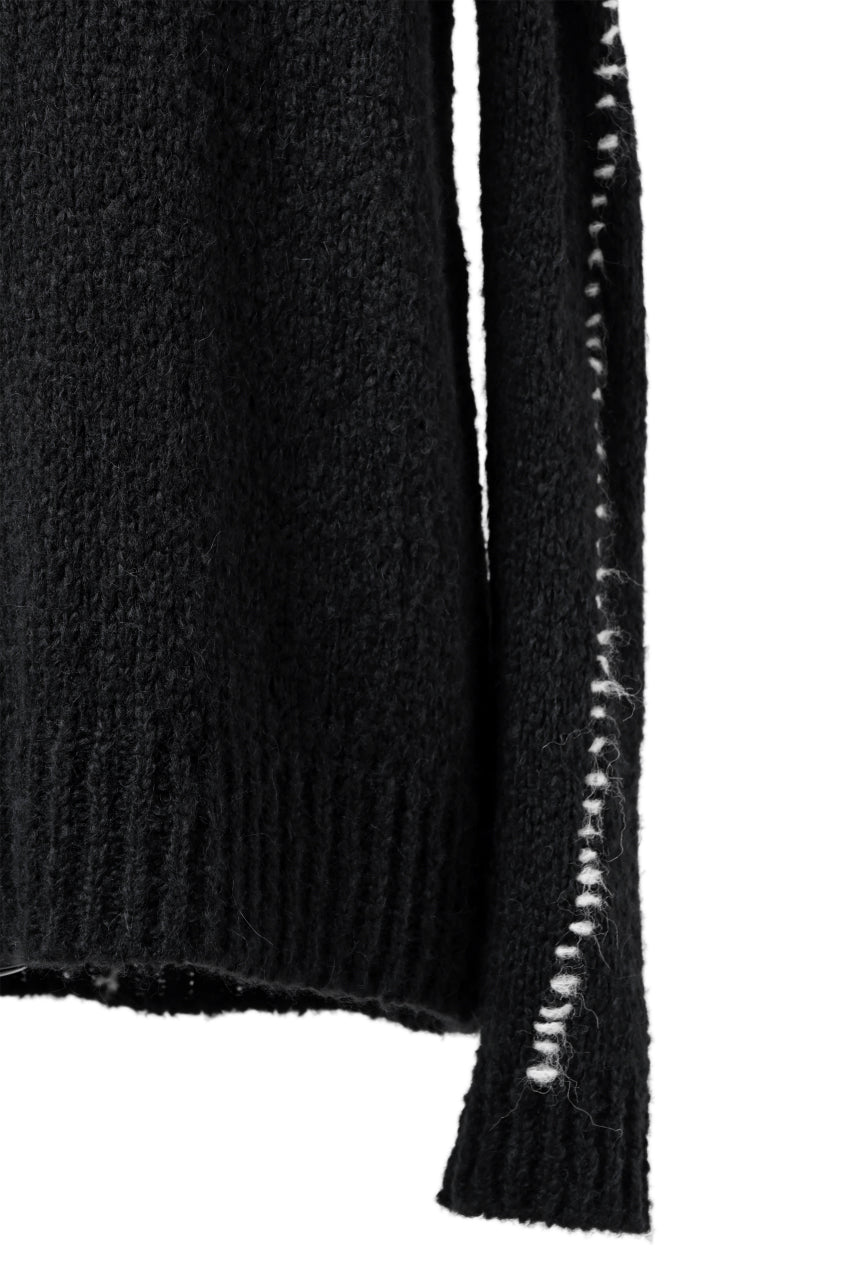 Load image into Gallery viewer, thomkrom HAND STITCH KNIT PULLOVER / ALPACA WOOL (BLACK)