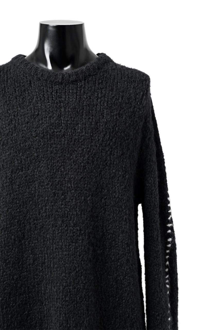 Load image into Gallery viewer, thomkrom HAND STITCH KNIT PULLOVER / ALPACA WOOL (BLACK)