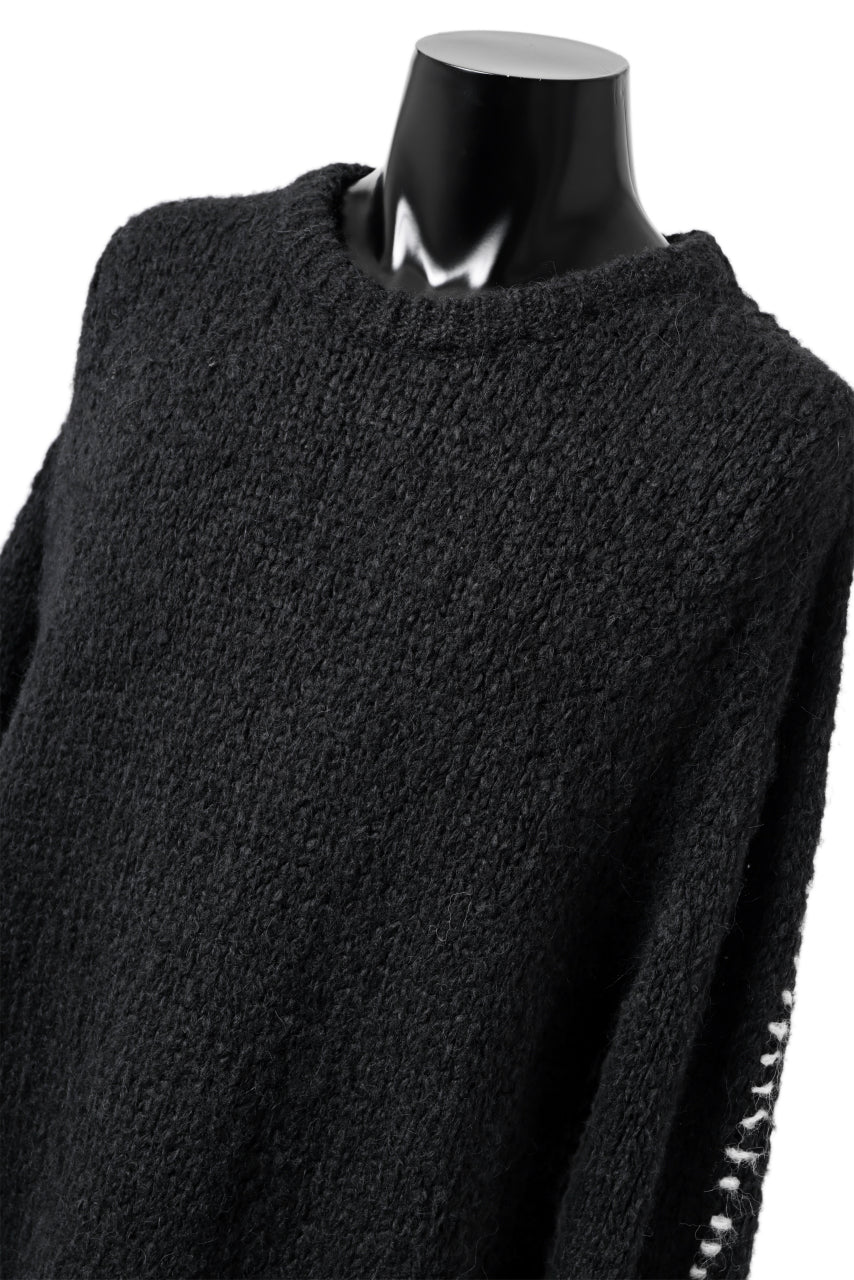 Load image into Gallery viewer, thomkrom HAND STITCH KNIT PULLOVER / ALPACA WOOL (BLACK)