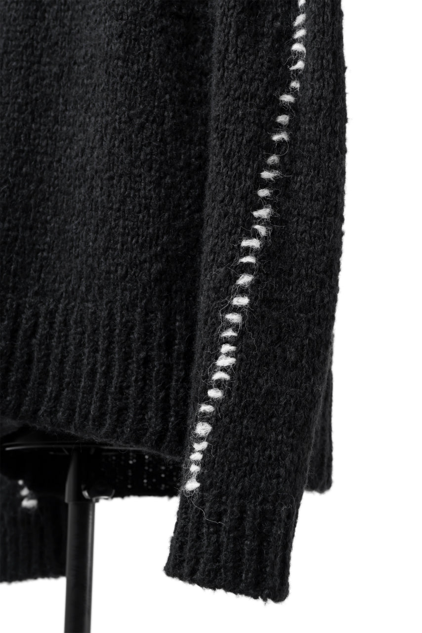 Load image into Gallery viewer, thomkrom HAND STITCH KNIT PULLOVER / ALPACA WOOL (BLACK)