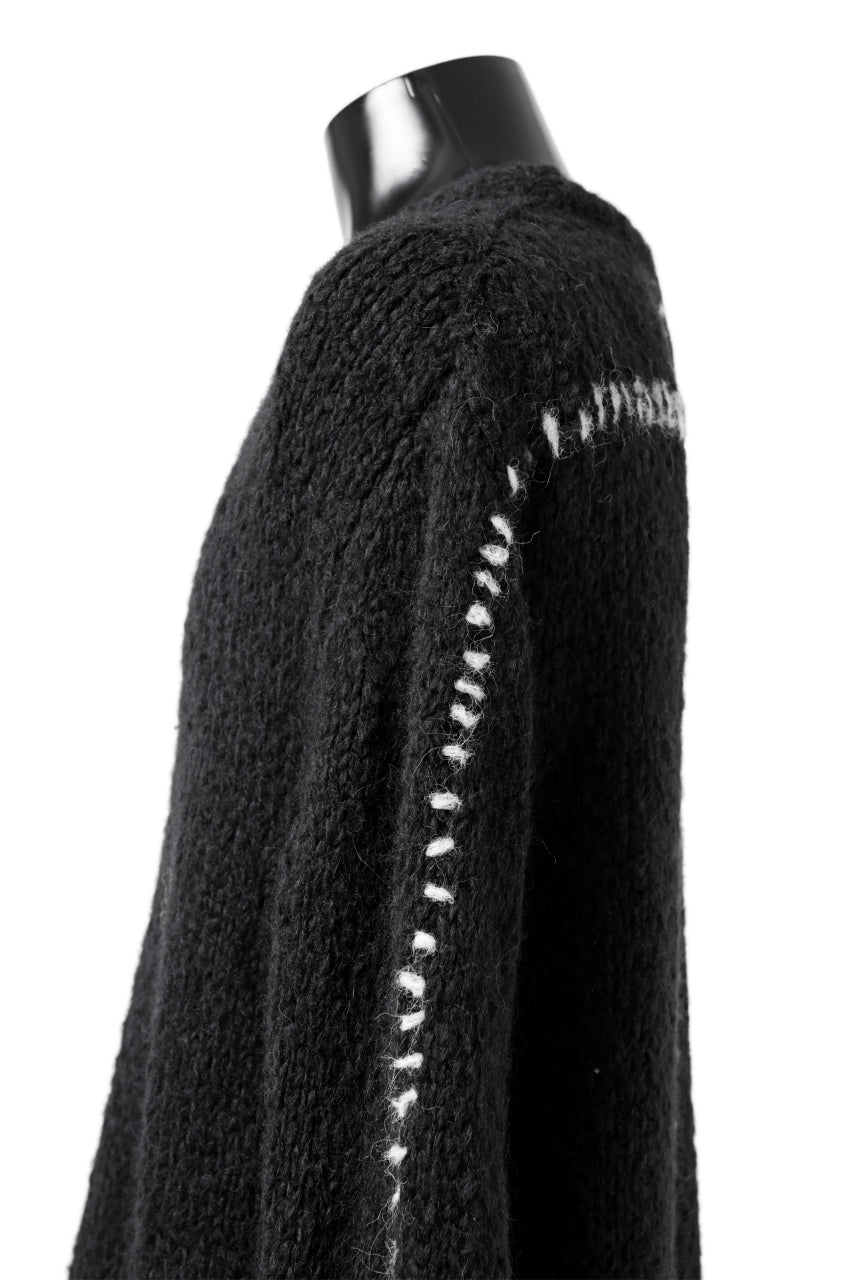 Load image into Gallery viewer, thomkrom HAND STITCH KNIT PULLOVER / ALPACA WOOL (BLACK)