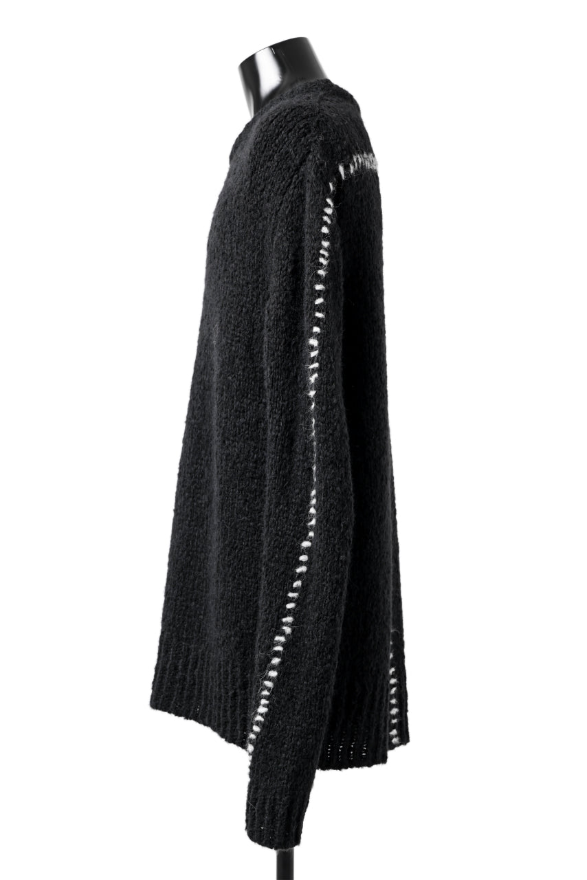 Load image into Gallery viewer, thomkrom HAND STITCH KNIT PULLOVER / ALPACA WOOL (BLACK)