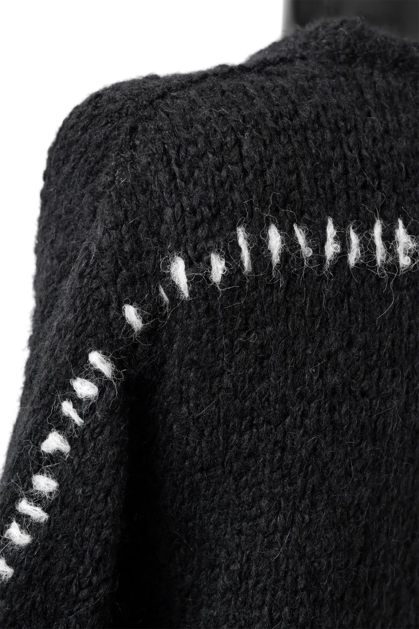 Load image into Gallery viewer, thomkrom HAND STITCH KNIT PULLOVER / ALPACA WOOL (BLACK)