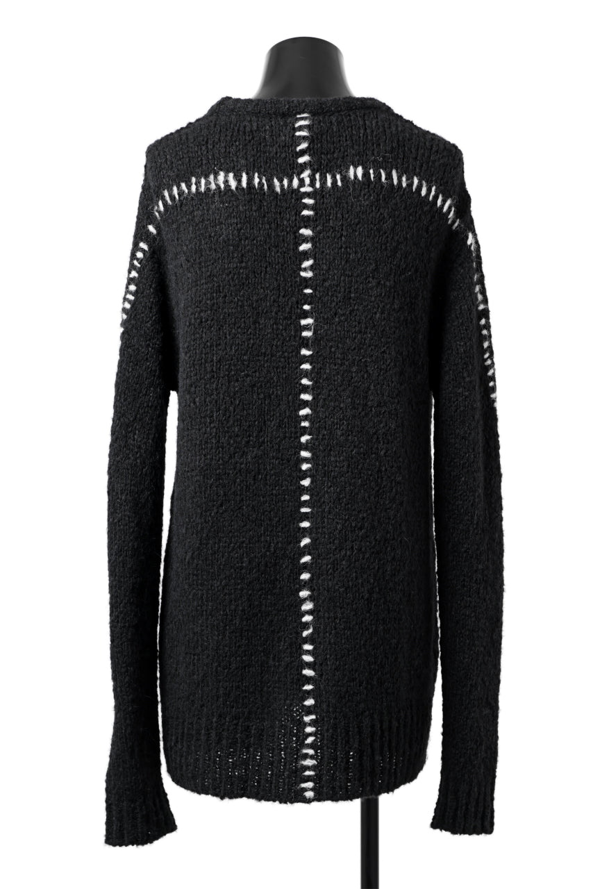 Load image into Gallery viewer, thomkrom HAND STITCH KNIT PULLOVER / ALPACA WOOL (BLACK)