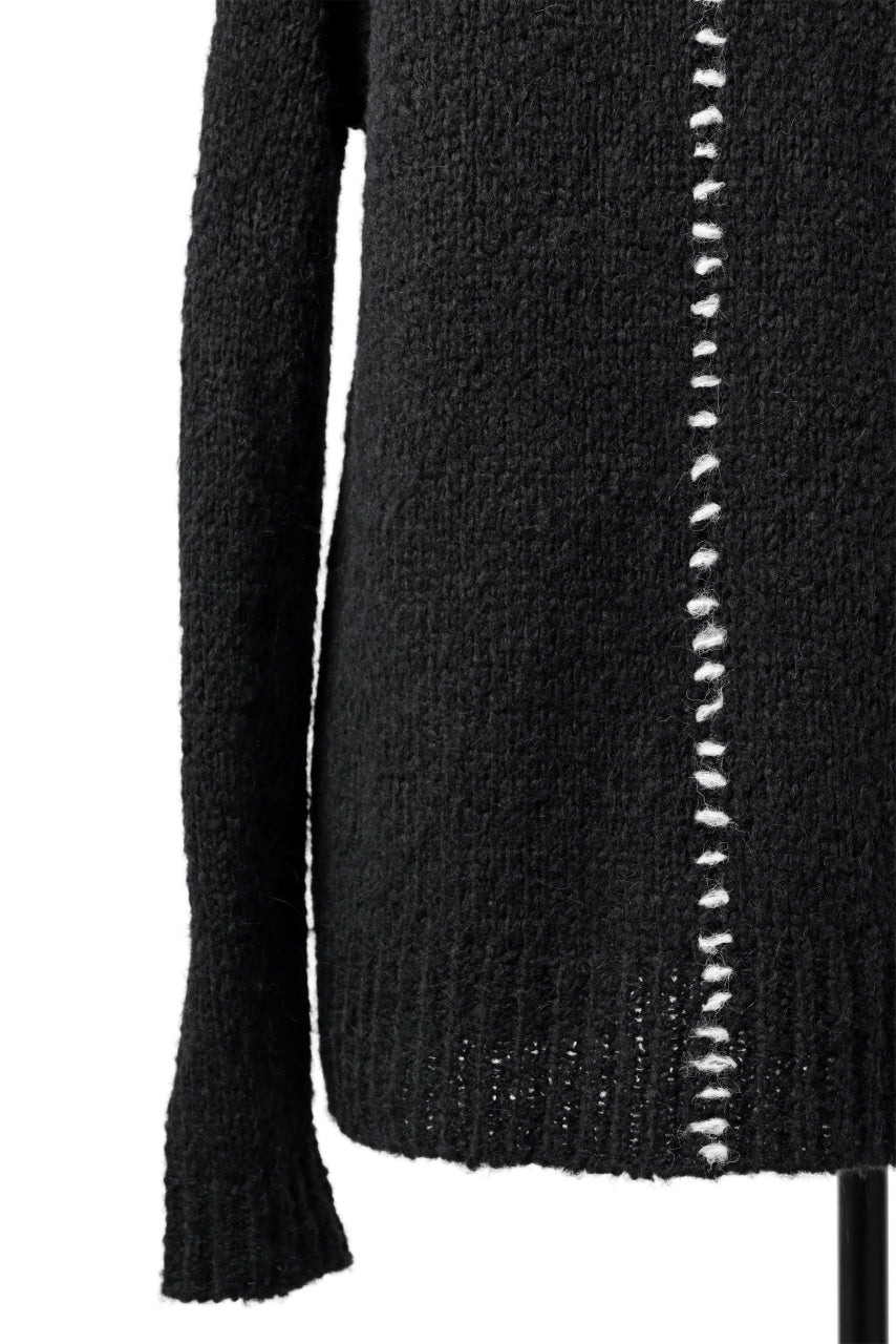 Load image into Gallery viewer, thomkrom HAND STITCH KNIT PULLOVER / ALPACA WOOL (BLACK)