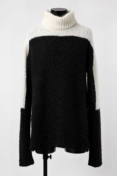 画像をギャラリービューアに読み込む, thomkrom HIGH COLLAR KNIT PULLOVER / ALPACA WOOL (BLACK x WHITE)