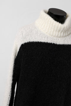 画像をギャラリービューアに読み込む, thomkrom HIGH COLLAR KNIT PULLOVER / ALPACA WOOL (BLACK x WHITE)
