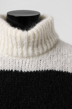 画像をギャラリービューアに読み込む, thomkrom HIGH COLLAR KNIT PULLOVER / ALPACA WOOL (BLACK x WHITE)