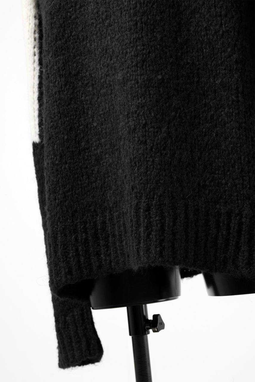 画像をギャラリービューアに読み込む, thomkrom HIGH COLLAR KNIT PULLOVER / ALPACA WOOL (BLACK x WHITE)