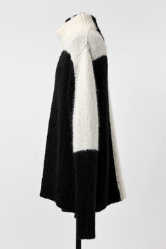 画像をギャラリービューアに読み込む, thomkrom HIGH COLLAR KNIT PULLOVER / ALPACA WOOL (BLACK x WHITE)