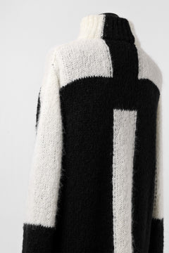 画像をギャラリービューアに読み込む, thomkrom HIGH COLLAR KNIT PULLOVER / ALPACA WOOL (BLACK x WHITE)
