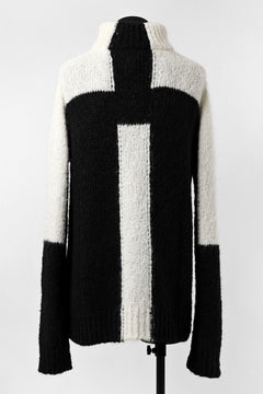 画像をギャラリービューアに読み込む, thomkrom HIGH COLLAR KNIT PULLOVER / ALPACA WOOL (BLACK x WHITE)